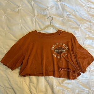 Harley Davidson Vintage style cropped t shirt